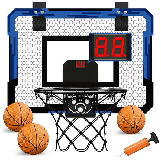 Collapsible Basketball Hoop Scoring Toy – Portable Indoor & Outdoor Play for Kids with Inflatable Basketballs