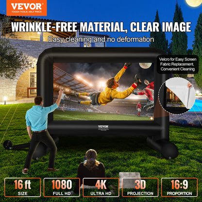 VEVOR Inflatable Movie Screen – 14 FT & 16 FT – Perfect for Outdoor Movie Nights