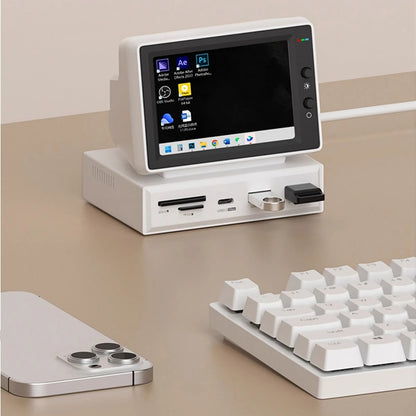 3.5-Inch Mini Monitor & USB-C Docking Station – Compact All-in-One Desk Solution