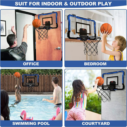 Collapsible Basketball Hoop Scoring Toy – Portable Indoor & Outdoor Play for Kids with Inflatable Basketballs