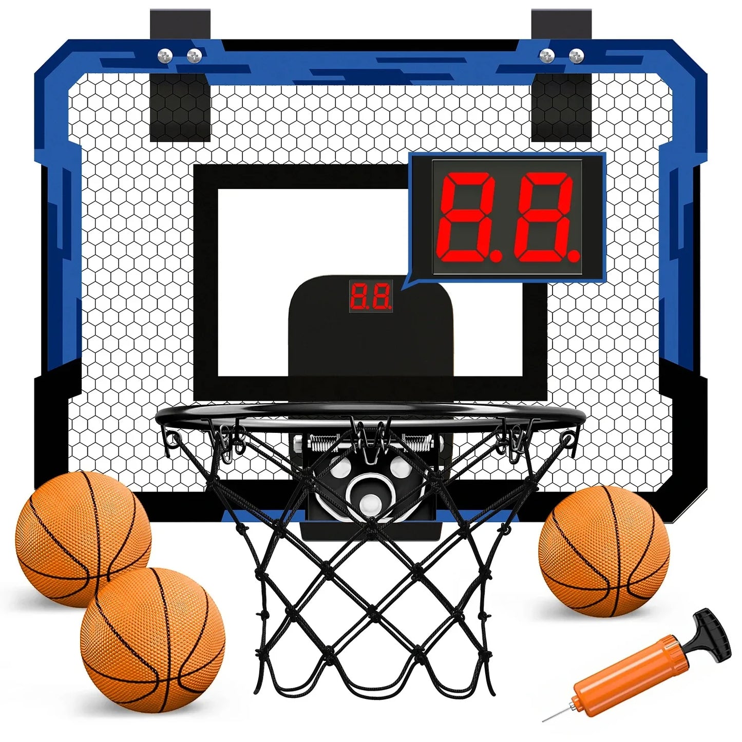 Collapsible Basketball Hoop Scoring Toy – Portable Indoor & Outdoor Play for Kids with Inflatable Basketballs