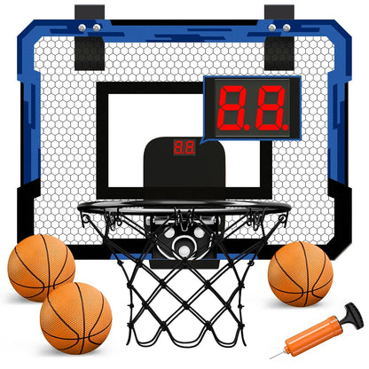 Collapsible Basketball Hoop Scoring Toy – Portable Indoor & Outdoor Play for Kids with Inflatable Basketballs