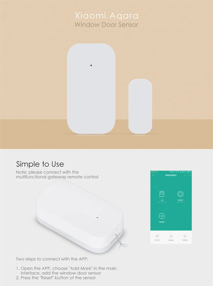 Original Aqara Door Window Sensor ZigBee Wireless Connection Smart Door Sensor, Works with Mi Home, HomeKit, Android, and iOS