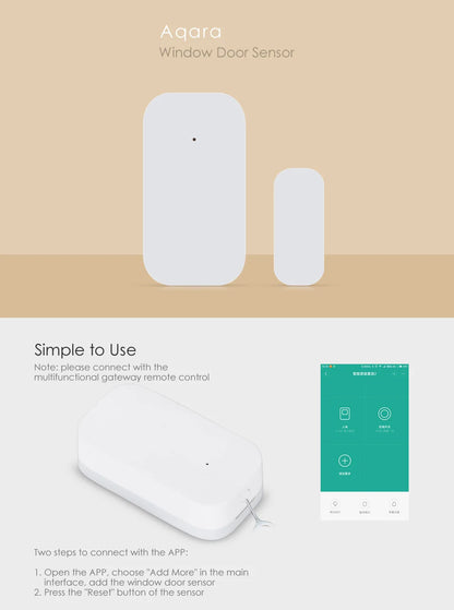 Aqara Mini Smart Door/Window Sensor | ZigBee Wireless, Apple HomeKit Compatible, Real-time Alerts