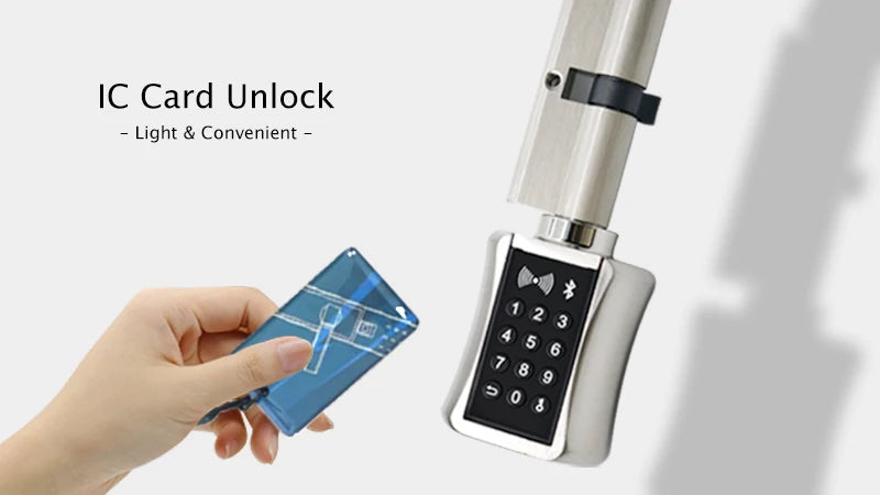 TTlock Bluetooth Smart Cylinder Lock – Keyless Digital Entry with APP, RFID, Password & Mechanical Key