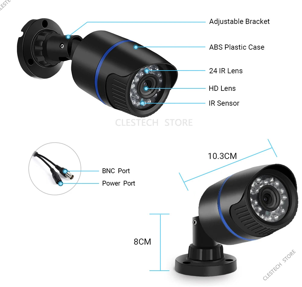 1200TVL Security Surveillance Analog HD Mini CCTV Camera – Waterproof, Infrared for Indoor/Outdoor Use