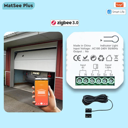 Tuya Smart Life ZigBee Garage Door Opener Controller – App Remote Control