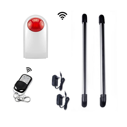 Beam IR Sensor Standalone Wireless Home Security Alarm System Kit with Motion Detector & Flash Siren Horn