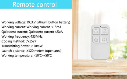 نظام إنذار أمان منزلي Tuya 433MHz لاسلكي WiFi GSM مع كاشف PIR وصافرة إنذار قوية