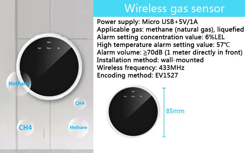 Tuya 433MHz Wireless WiFi GSM Home Security Alarm System with PIR Detector & Strobe Siren