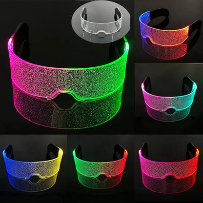 نظارات شمسية LED Visor – نظارات شمسية مضيئة من Cyberpunk للعام الجديد، وتنكر الروبوتات، والحفلات