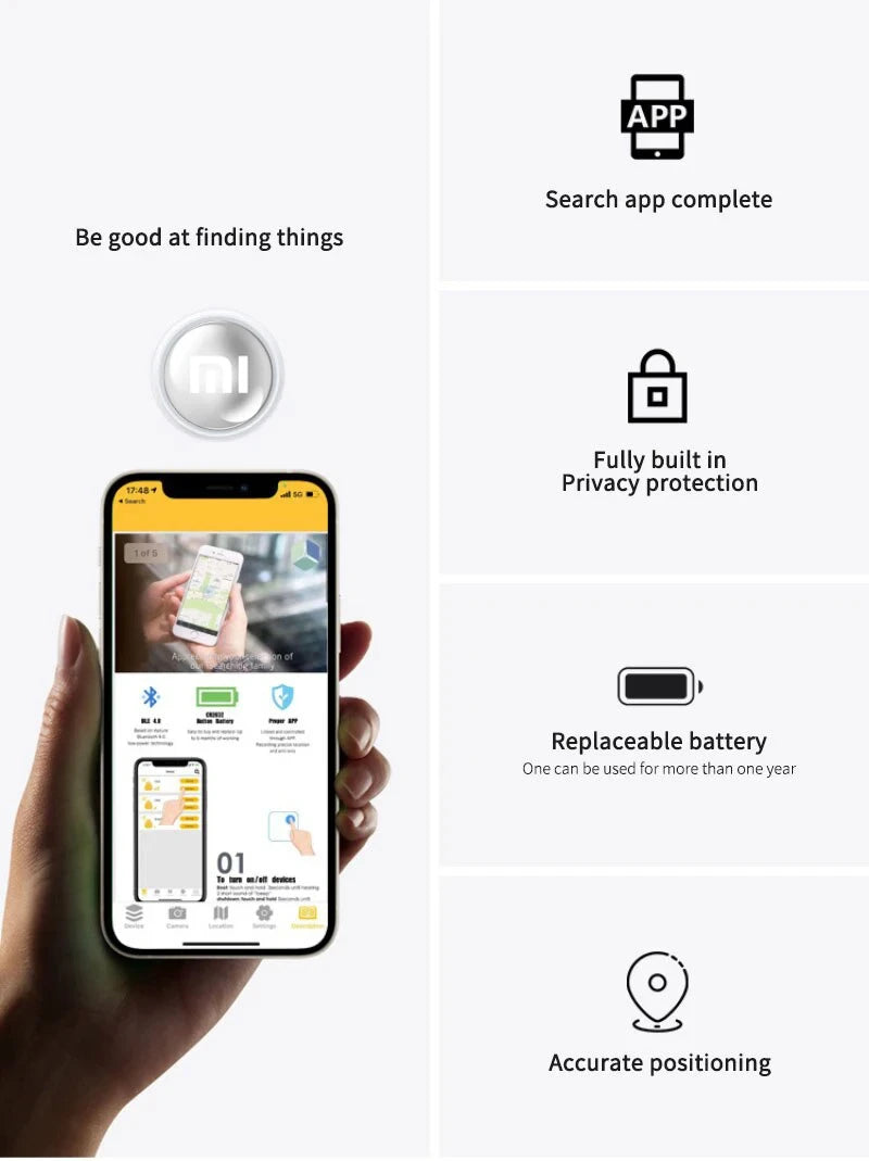 Xiaomi MIJIA Smart Finder Mini GPS Tracker for Children, Pets, and Wallet