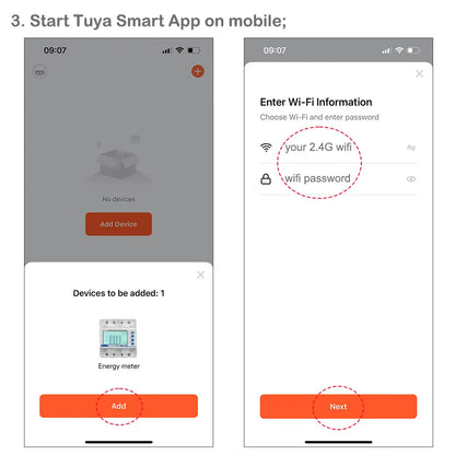 Tuya WiFi Smart 3-Phase 380V 100A Bi-Directional Energy Meter