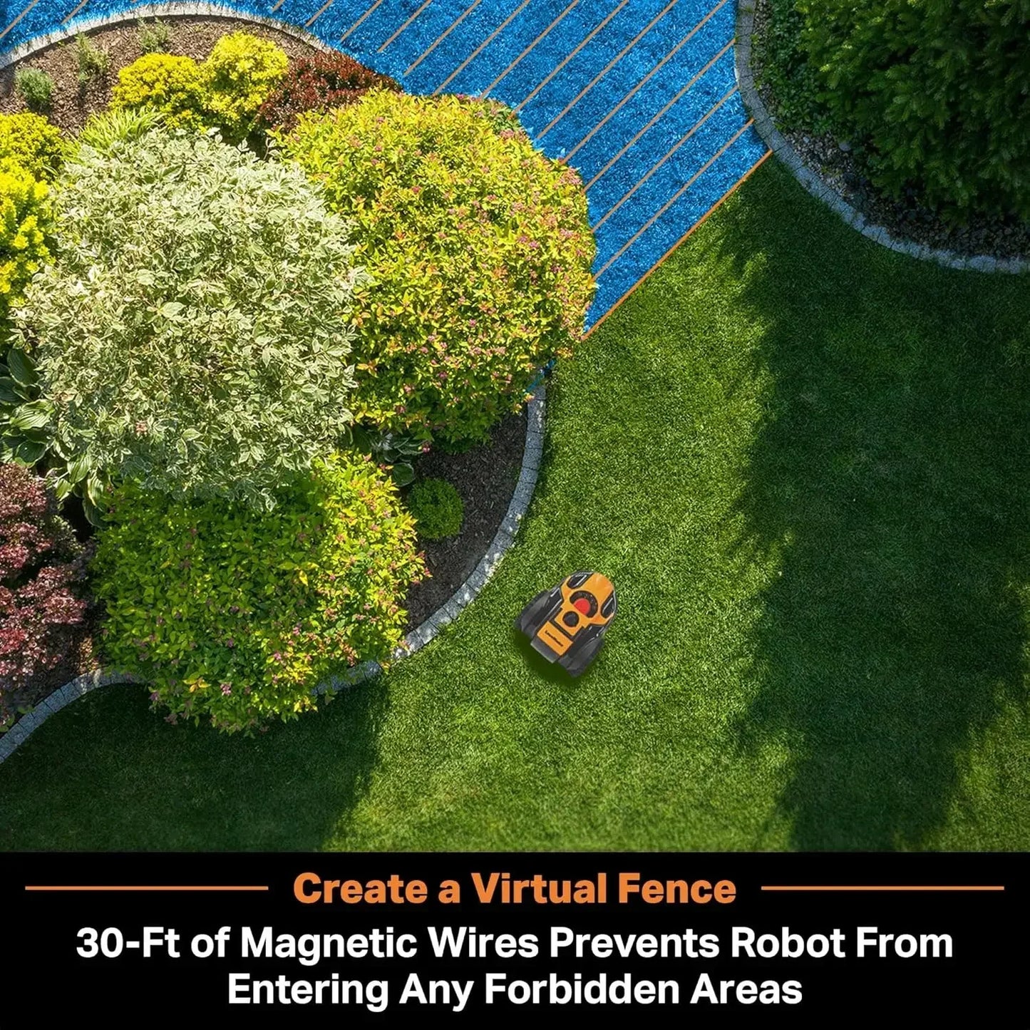 Robot Lawn Mower with Optical Navigation – For Small Yards up to 1000 Square Feet, Automatic Obstacle Detection