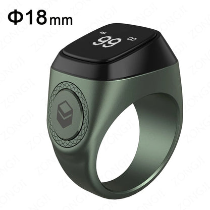 IQibla M02 Metal Alloy Tasbih Smart Ring for Muslims Tasbeeh Digital Zikr Counter 5 Prayer Time Reminder Bluetooth Waterproof