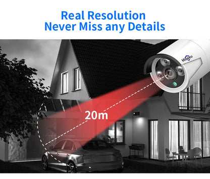 Hiseeu 4MP 5MP POE IP CCTV Camera ONVIF Audio H.265  Video Waterproof Outdoor Wired Surveillance Security Bullet Cameras