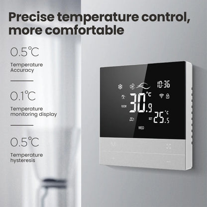 AVATTO Tuya WiFi Smart Thermostat for Central Air Conditioning & Fan Coil Unit – Heating, Cooling, 3-Speed, Works with Alexa & Google Home