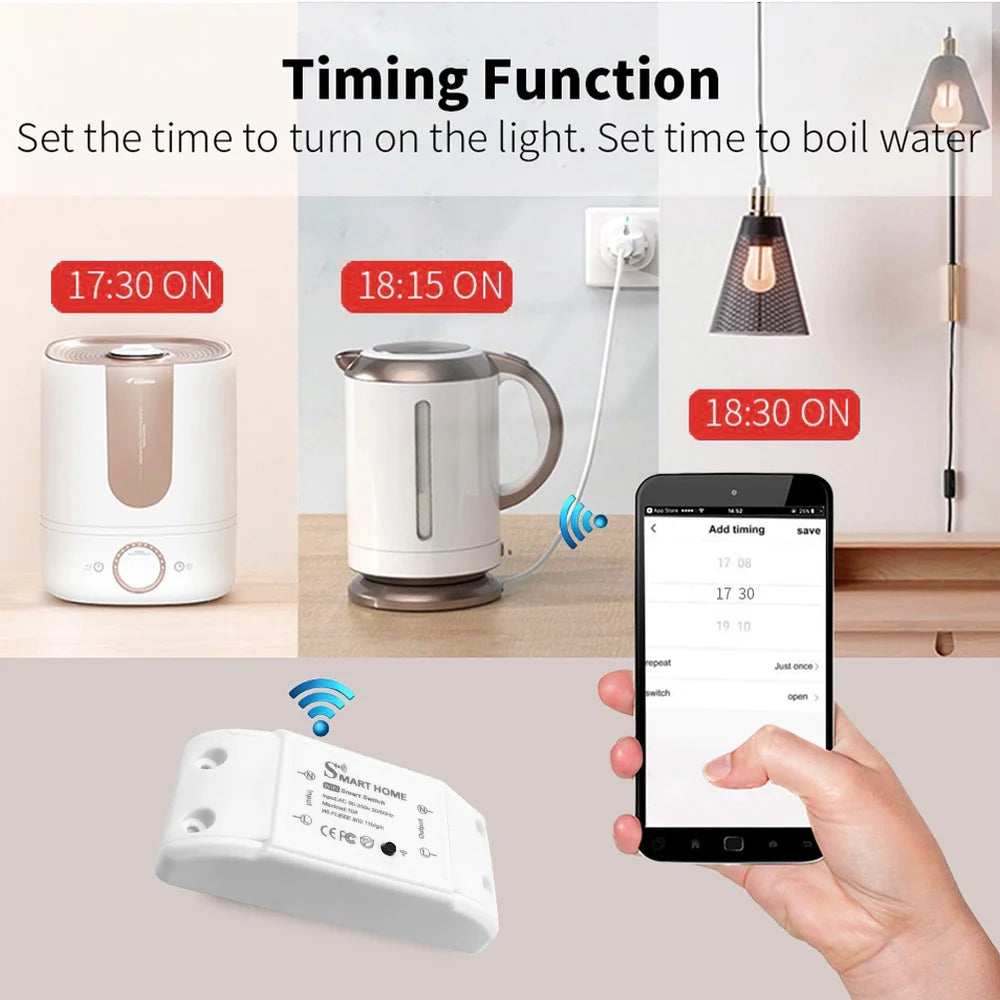 Smart Home WiFi Wireless Remote Switch Breaker with LED Light Control, Works with Alexa, Google Home, Tuya SmartLife App