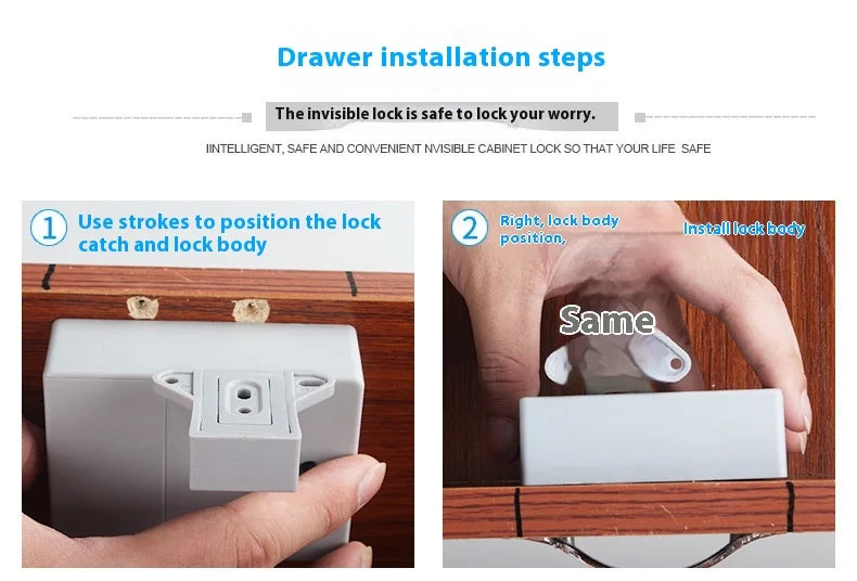 Invisible No-Drill Cabinet Lock – Smart Electronic Sensor Lock for Wardrobes and Cabinets