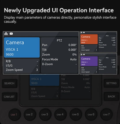 NDI PTZ Camera Joystick Controller POE 3" Preview LCD PTZ Controller Keyboard with 4D Joystick for Broadcast Church Live Streaming