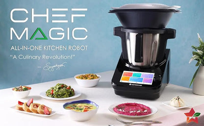 Chef Magic All-in-One Kitchen Robot for International Cuisine – Automatic Chopping, Stirring