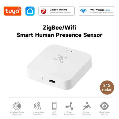 كاشف الوجود البشري Tuya WiFi Zigbee – كشف مسافة الرادار، مستشعر PIR ذكي للمساعد المنزلي