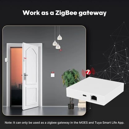 MOES Tuya Zigbee Matter Thread Gateway – Smart Home Bridge with Voice Control (Siri, HomeKit, Alexa, Google)