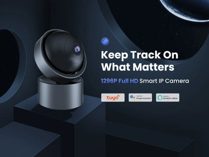 GIRIER Tuya WiFi Smart Security Camera – 3MP Indoor IP Camera with Pan Tilt, Motion Tracking, Two-way Talk, Works with Alexa