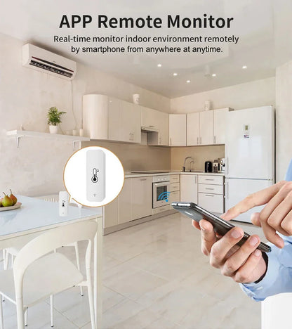 Tuya ZigBee WiFi Temperature and Humidity Sensor – APP Remote Monitoring, Works with Alexa & Google Assistant