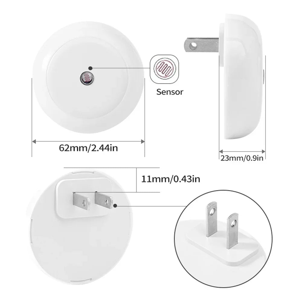 Xiaomi LED Night Light Smart Sensor Plug-in Round Wall Lamp