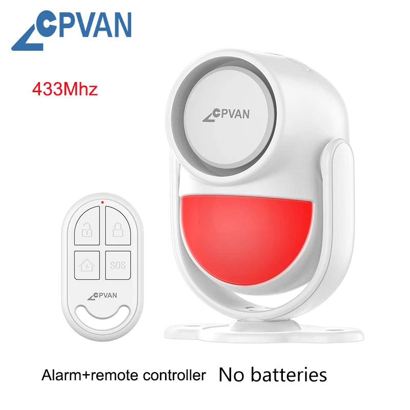 CPVAN Motion Detector for Home Burglary Security Protection – Wireless Motion Sensor with Door Sensor Alarm and Remote Control