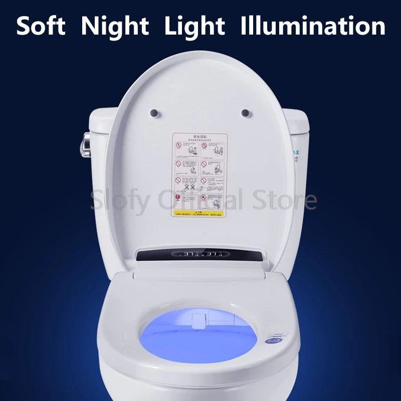 Smart Toilet Cover Bidet with Remote Control, Black LED Nightlight, Multiple Spray Modes, and Air Dryer