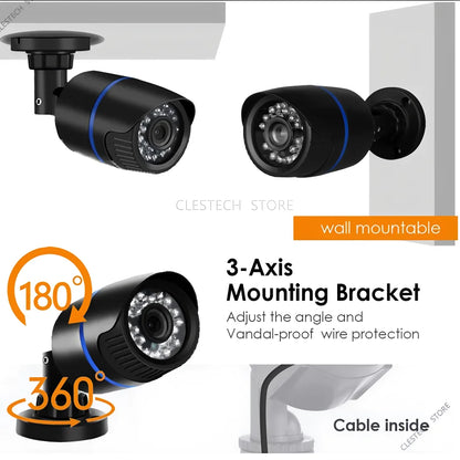 ALL DVR Compatible Mini CVBS/TVI/CVI AHD Camera 4-in-1 – 1080P, 4MP, 5MP, 4K Ultra HD, Outdoor Waterproof IP66 Surveillance Camera