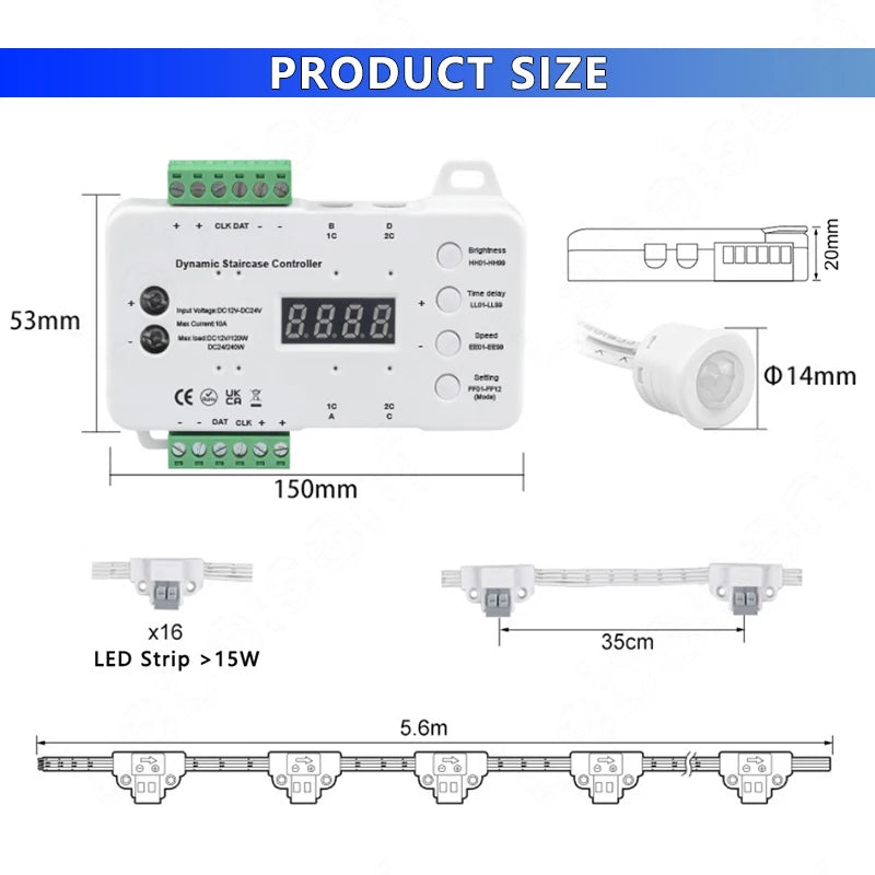 Smart LED Stair Light Controller | Motion-Activated & Dimmable