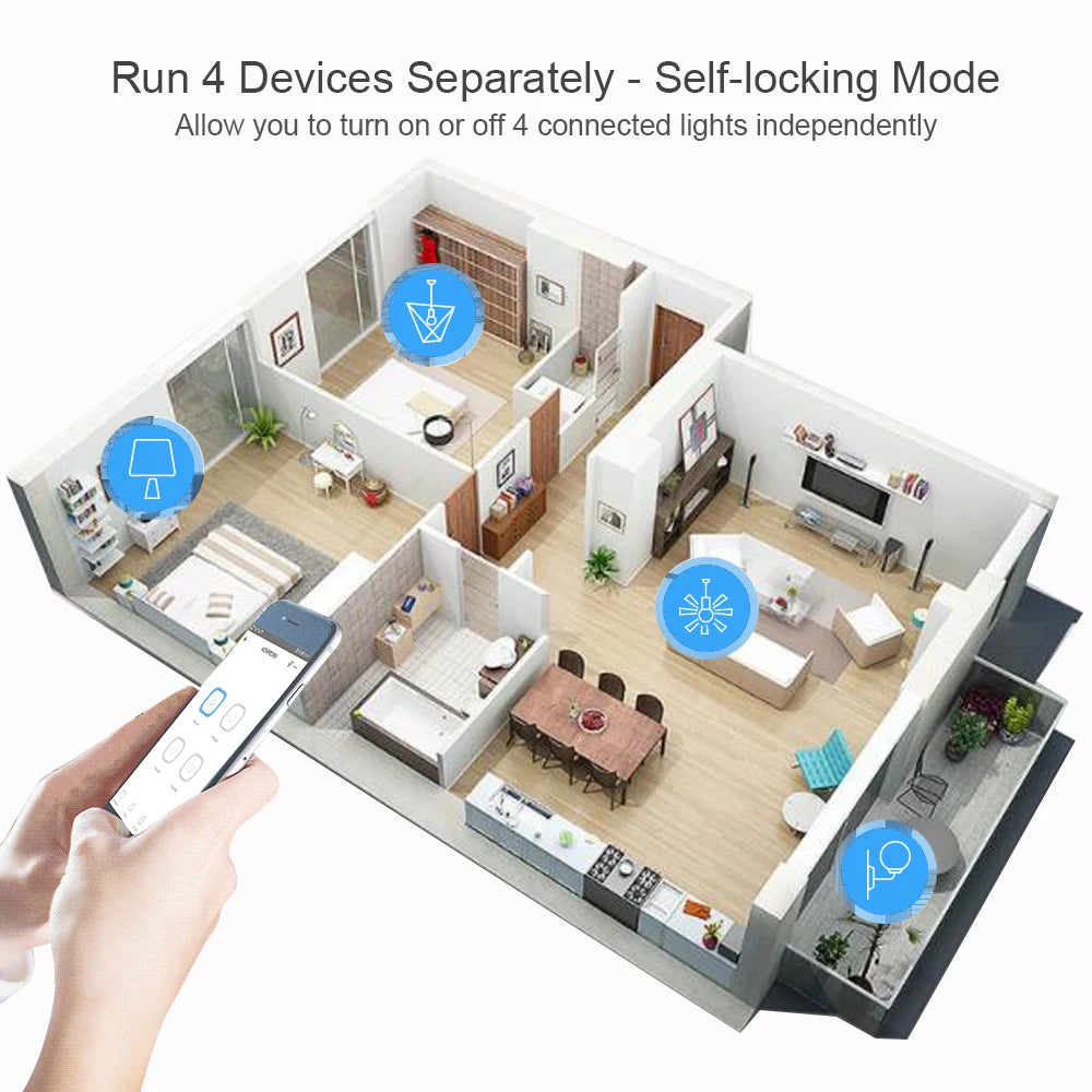 Tuya WiFi AC DC 7-32V 85-250V 12V 24V 220V 1/2/4 Channel Receiver – 10A 16A Relay for Wireless Control