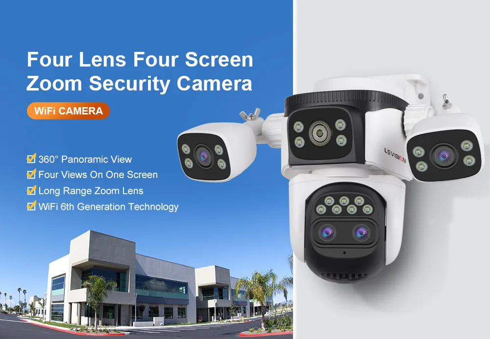 LS VISION 20MP Outdoor WiFi6 PTZ Camera with 10X Zoom, 720° Auto Tracking, IP66 Waterproof