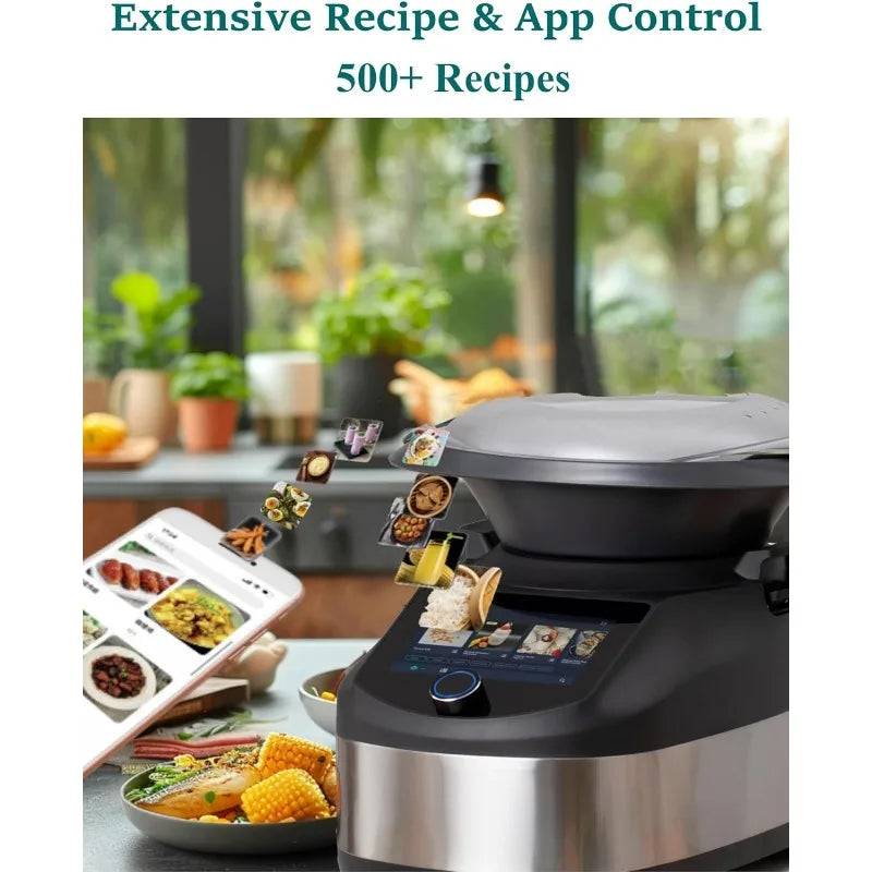 Smart Food Processor - Multi-Function Cooking Robot with 4L Capacity, Integrated Scale, and Wireless App Control