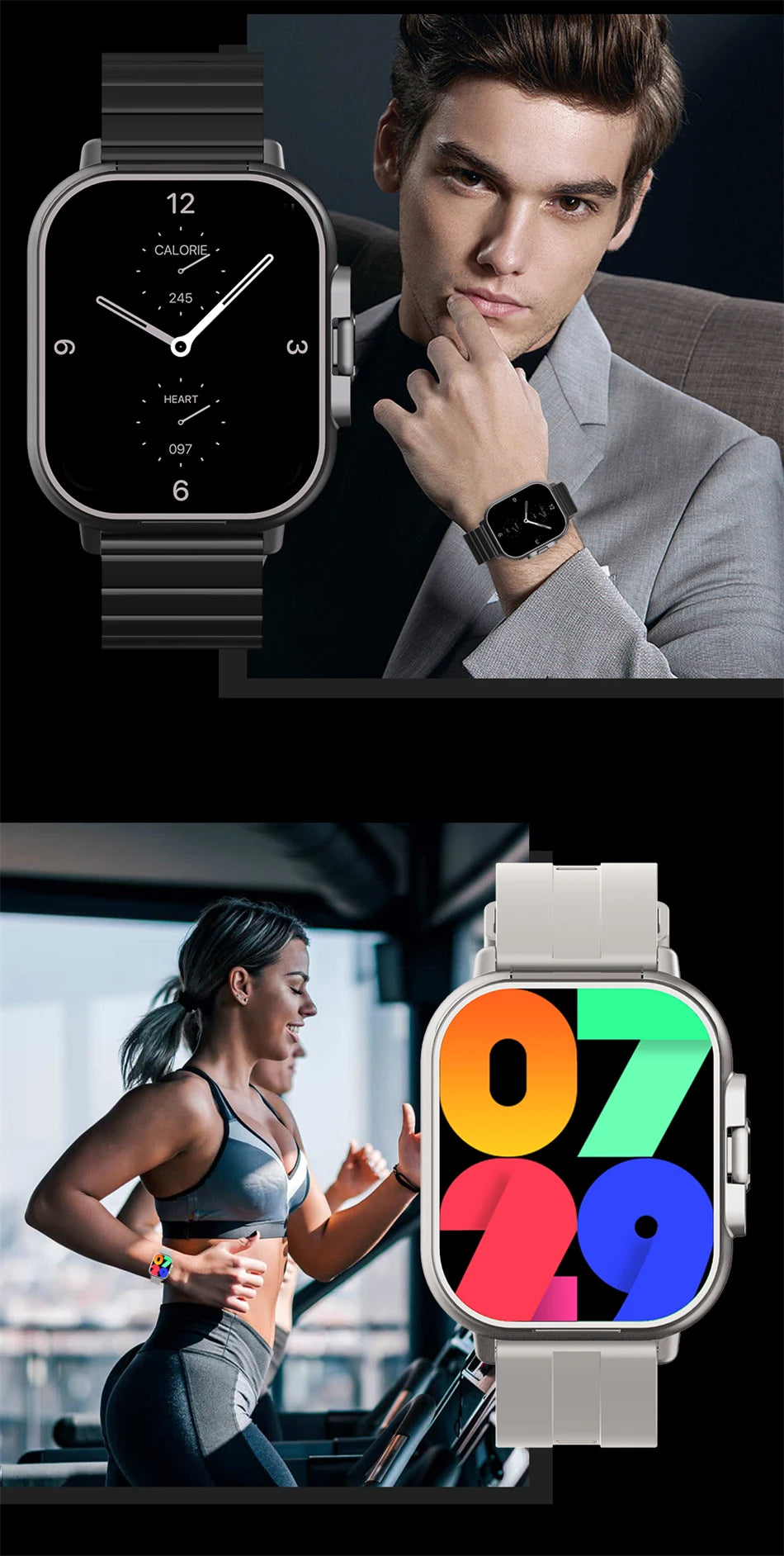 2024 2-in-1 Smart Watch with Earphone | Bluetooth Call, GPS, Heart Rate Monitor & Music Playback