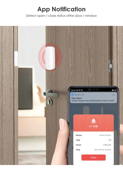 Tuya WiFi Smart Door Sensor – Door Open/Closed Detectors, Smart Home Security Protection Alarm System