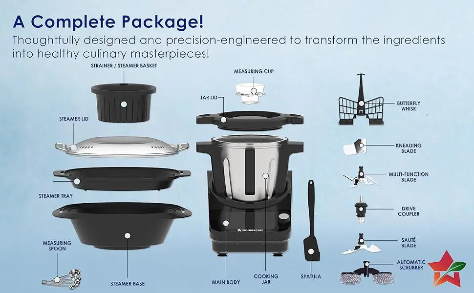 Chef Magic All-in-One Kitchen Robot for International Cuisine – Automatic Chopping, Stirring