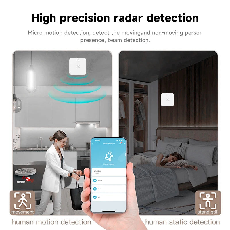 Tuya WiFi Zigbee Human Presence Detector – Radar Distance Detection, Smart PIR Sensor for Home Assistant