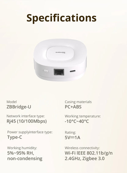 SONOFF ZBBridge-U Matter Zigbee Bridge – Ultra Smart Home Hub with Ethernet & OTA Upgrade