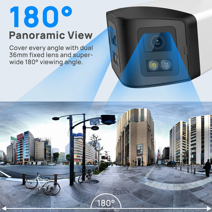 VIKYLIN 180° Panoramic View 4MP Dual-Lens PoE Security IP Camera CCTV Home Outdoor Video Surveillance