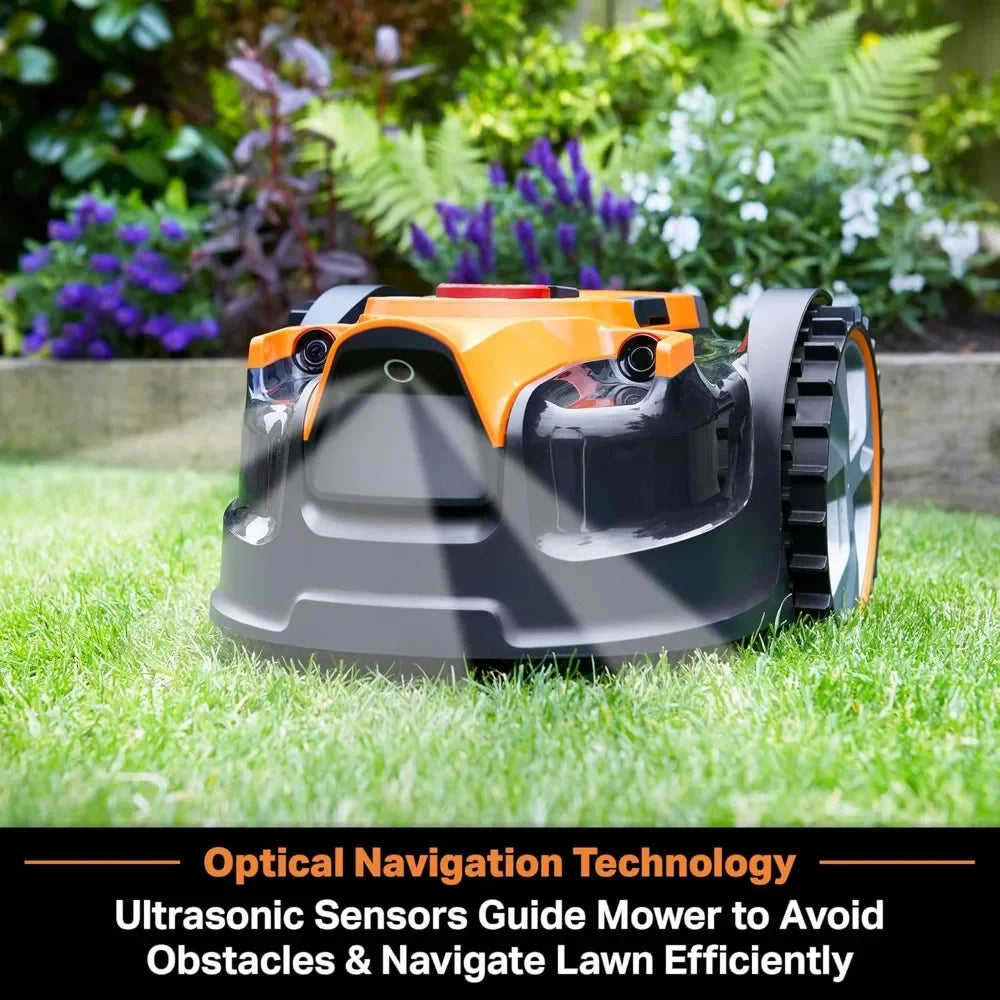 Robot Lawn Mower with Optical Navigation – For Small Yards up to 1000 Square Feet, Automatic Obstacle Detection