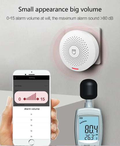 Tuya WiFi Door Alarm System – Wireless Smart Home Security with Siren, Door/Window Sensor, and Remote Control