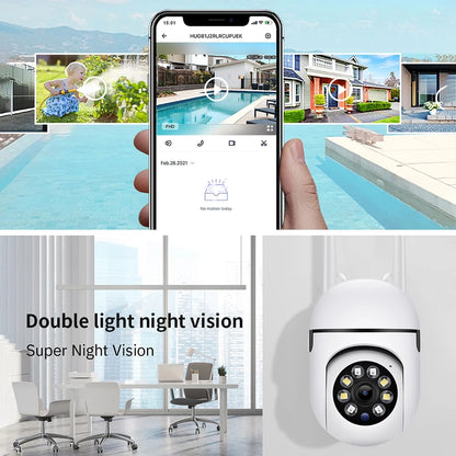 A7 Wireless 2.4G WiFi Security Camera – 2MP Night Vision Mini Camera with Two-Way Audio & 360° Viewing Angle