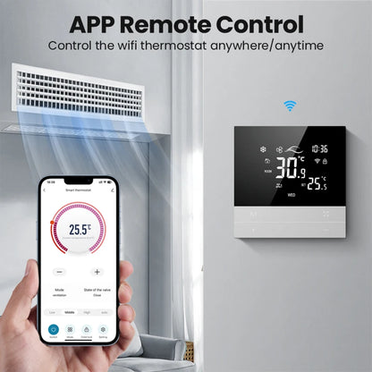 AVATTO Tuya WiFi Smart Thermostat for Central Air Conditioning & Fan Coil Unit – Heating, Cooling, 3-Speed, Works with Alexa & Google Home