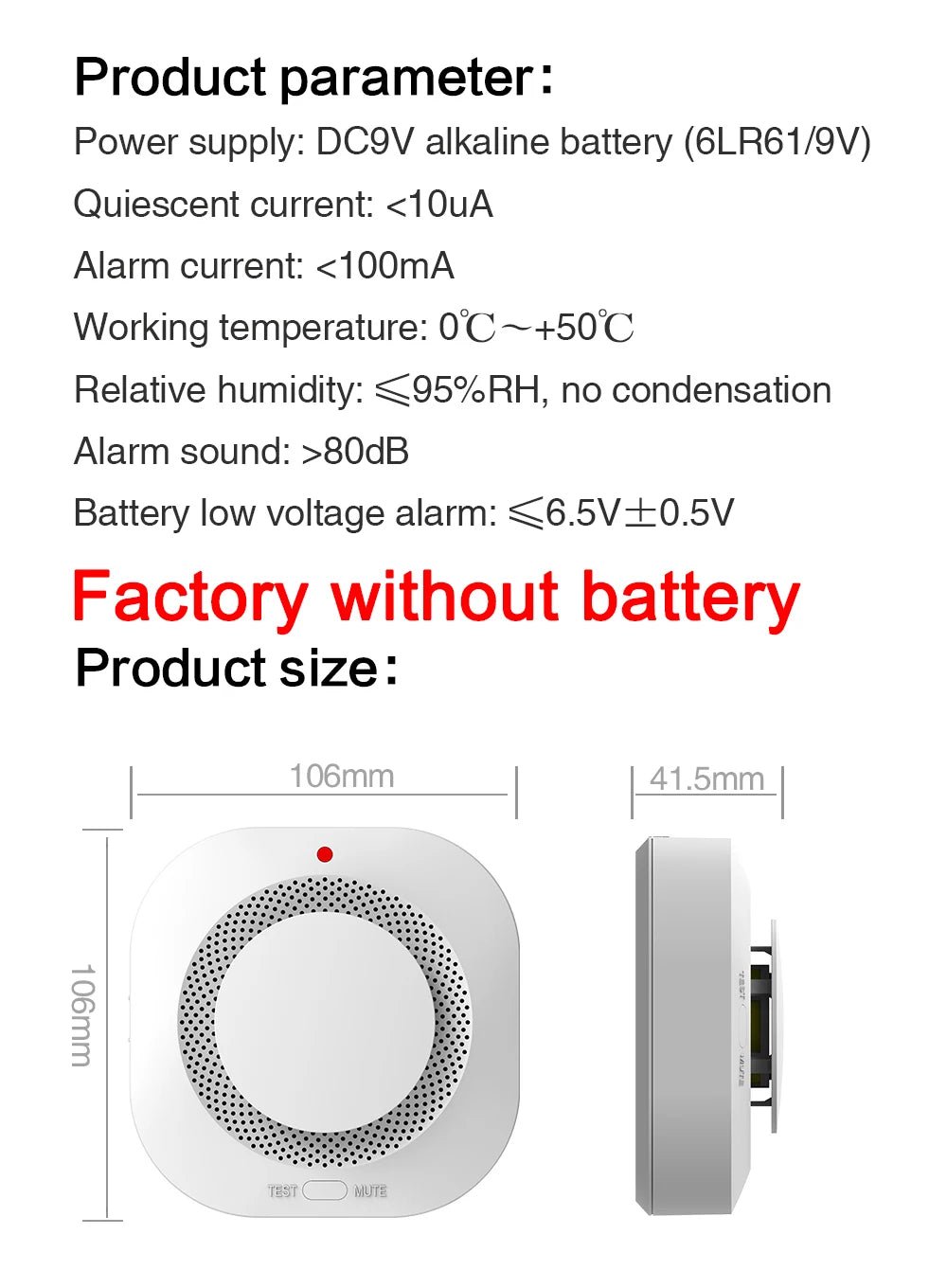 Tuya ZigBee WiFi Smoke Detector Sensor – 80DB Alarm, Fire Protection