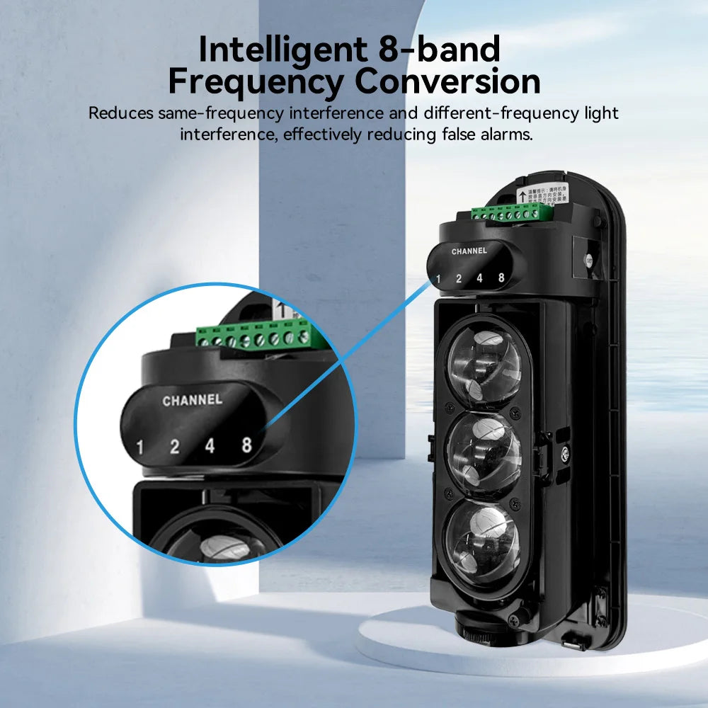 Meian Focus Wired Infrared Beam Detector, IP65 Waterproof Infrared Barrier Sensor