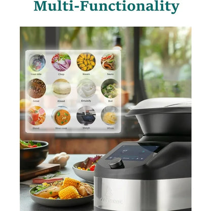 Smart Food Processor - Multi-Function Cooking Robot with 4L Capacity, Integrated Scale, and Wireless App Control